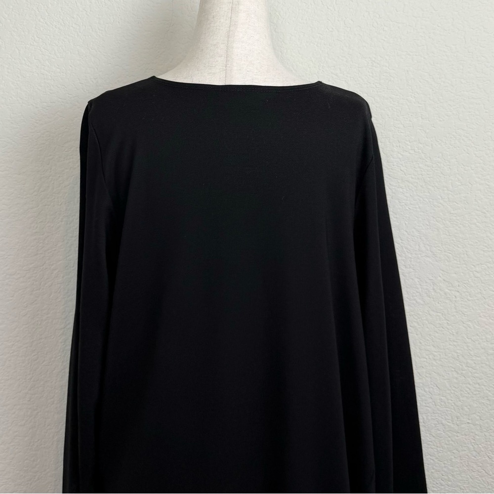 Bryn Walker Nada Black Asymmetrical Hem Long Sleeve Lagenlook Tunic Dress M - Picture 6 of 11